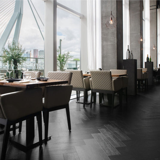 Sample Vivafloors Visgraat Plak – Zwart Eiken