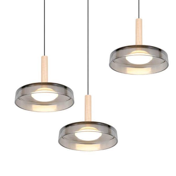 Hanglamp Celeste met LED Verlichting en Smoke Glas - Ø 35 cm - Chroom 2