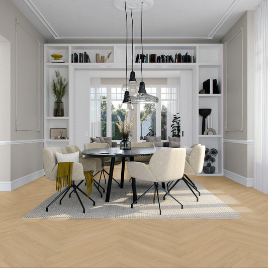 Sample Vivafloors Walvisgraat Plak – Rijk Donker Eiken