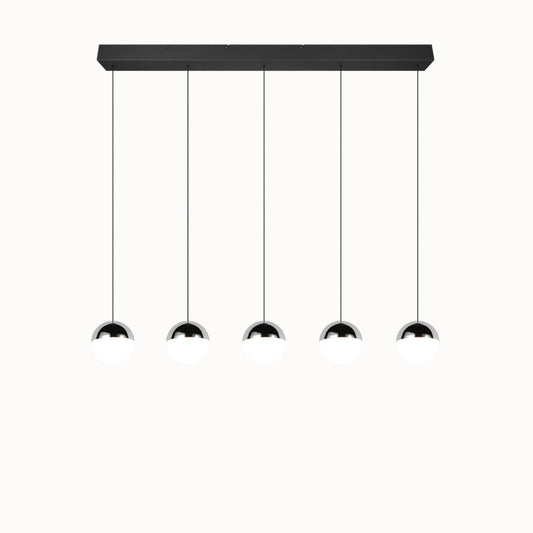Senta hanglamp - 5 Lampen Orbit Chroom
