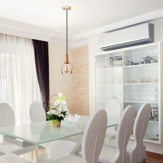 Hanglamp Nola - E27 - Transparant Glas & Hout