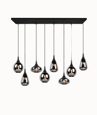 Hanglamp Lumina met Smoke Glas - 121 cm - Mat Zwart