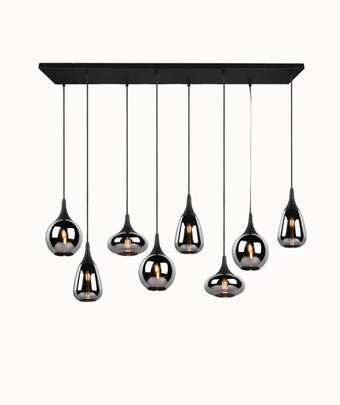 compare product Hanglamp Lumina met Smoke Glas - 121 cm - Mat Zwart
