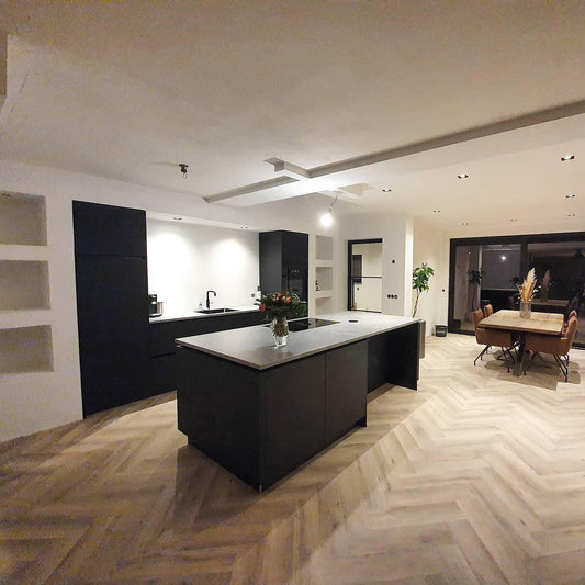 Sample Vivafloors Visgraat Plak – Licht Vergrijsd Eiken