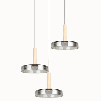 compare product Hanglamp Celeste met LED Verlichting en Smoke Glas - Ø 35 cm - Chroom