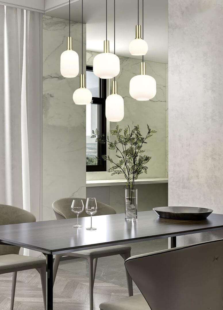 Hanglamp Diva - 92 cm - Wit Glas 4