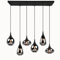 Hanglamp Lumina met Smoke Glas - 93 cm - Mat Zwart