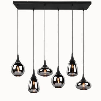 compare product Hanglamp Lumina met Smoke Glas - 93 cm - Mat Zwart