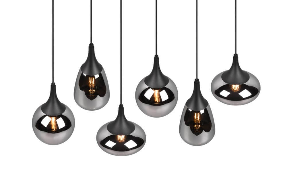Hanglamp Lumina met Smoke Glas - 93 cm - Mat Zwart 2