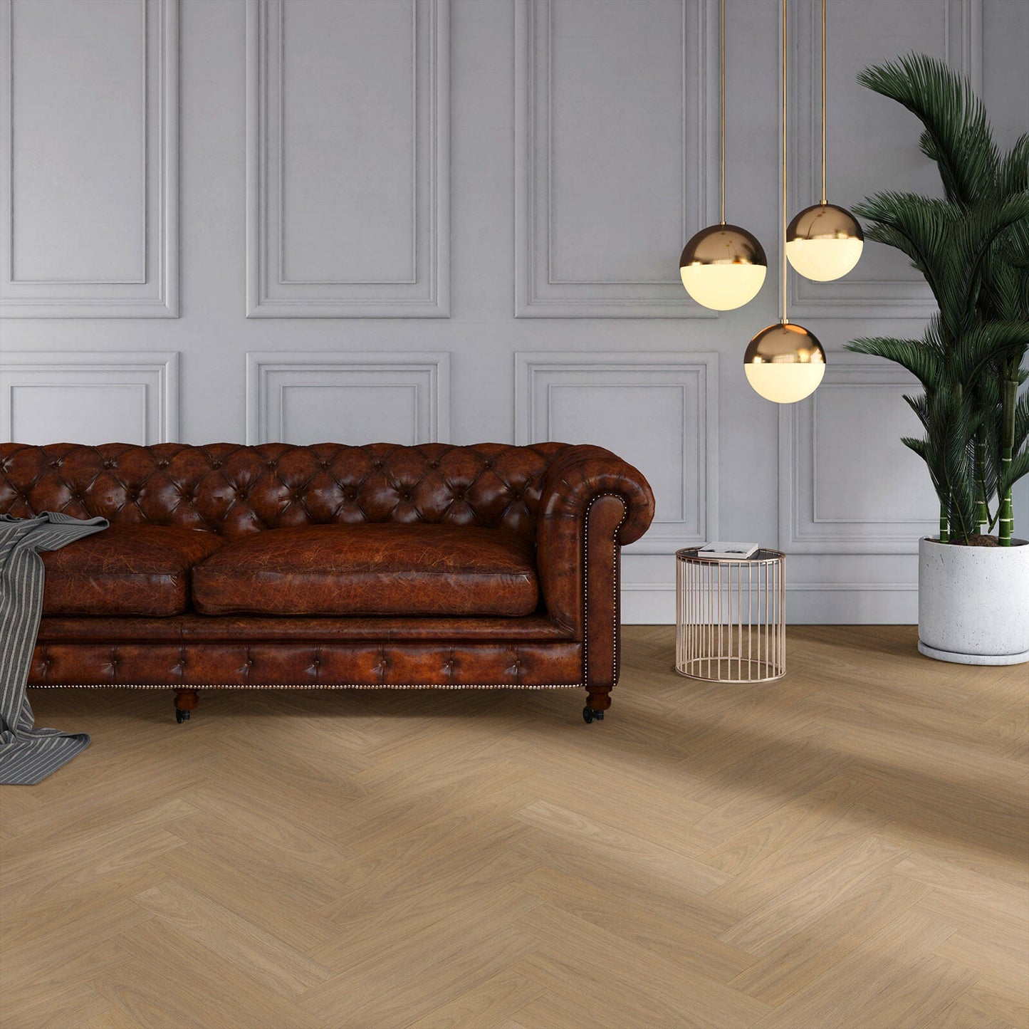 Sample Vivafloors Visgraat Plak – Warm Lichtbruin Eiken