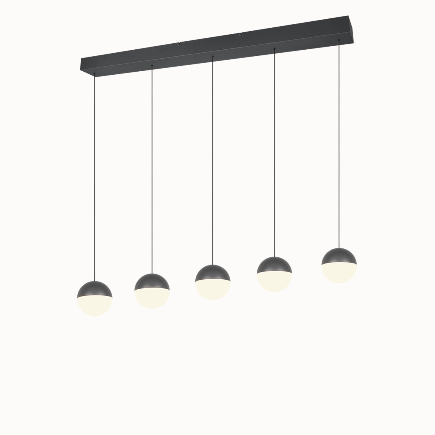 Senta hanglamp - 5 Lampen Orbit Antraciet
