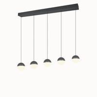 Senta hanglamp - 5 Lampen Orbit Antraciet
