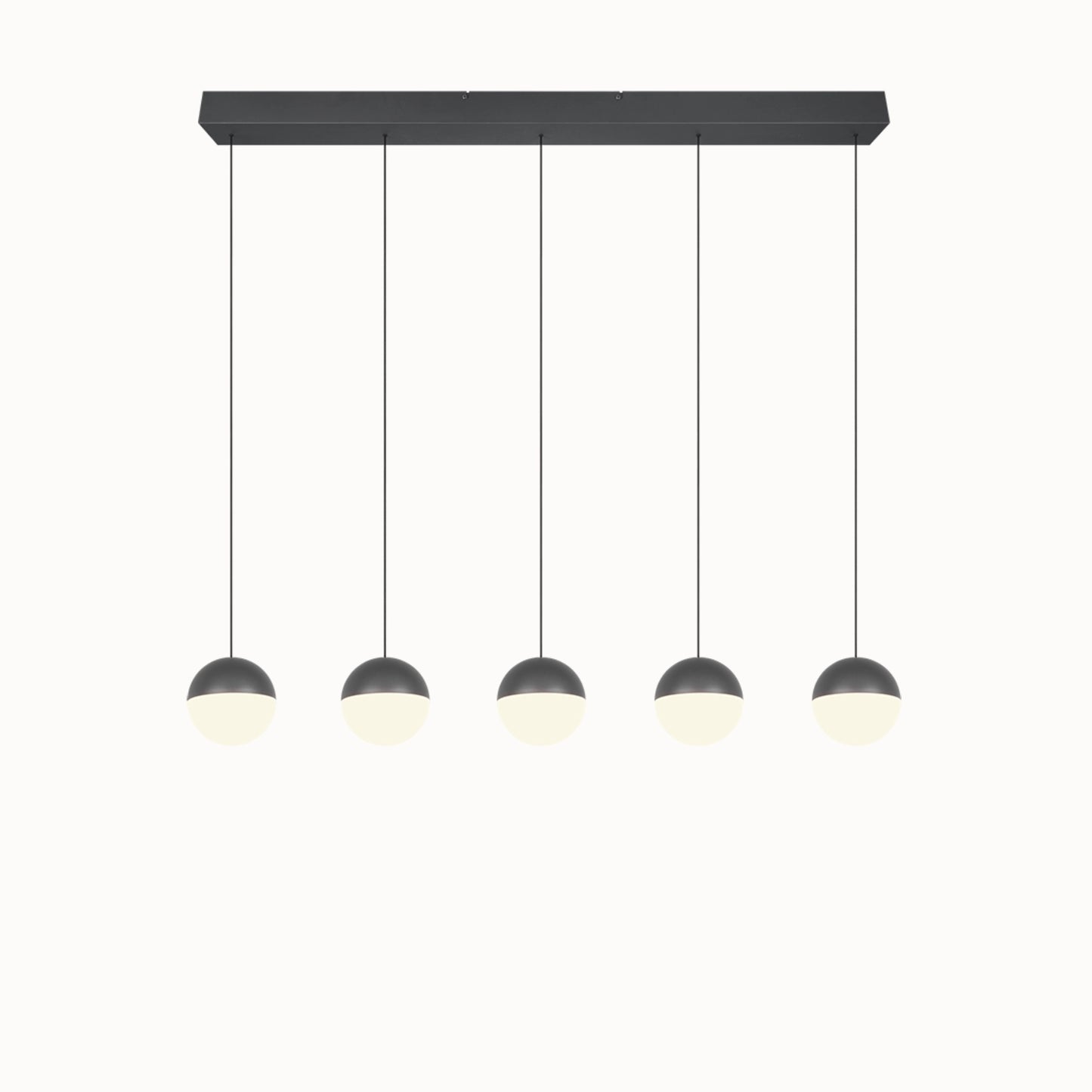 Senta hanglamp - 5 Lampen Orbit Antraciet