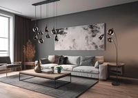 Hanglamp Lumina met Smoke Glas - 121 cm - Mat Zwart