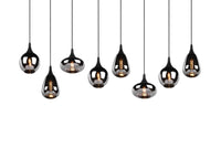 Hanglamp Lumina met Smoke Glas - 121 cm - Mat Zwart