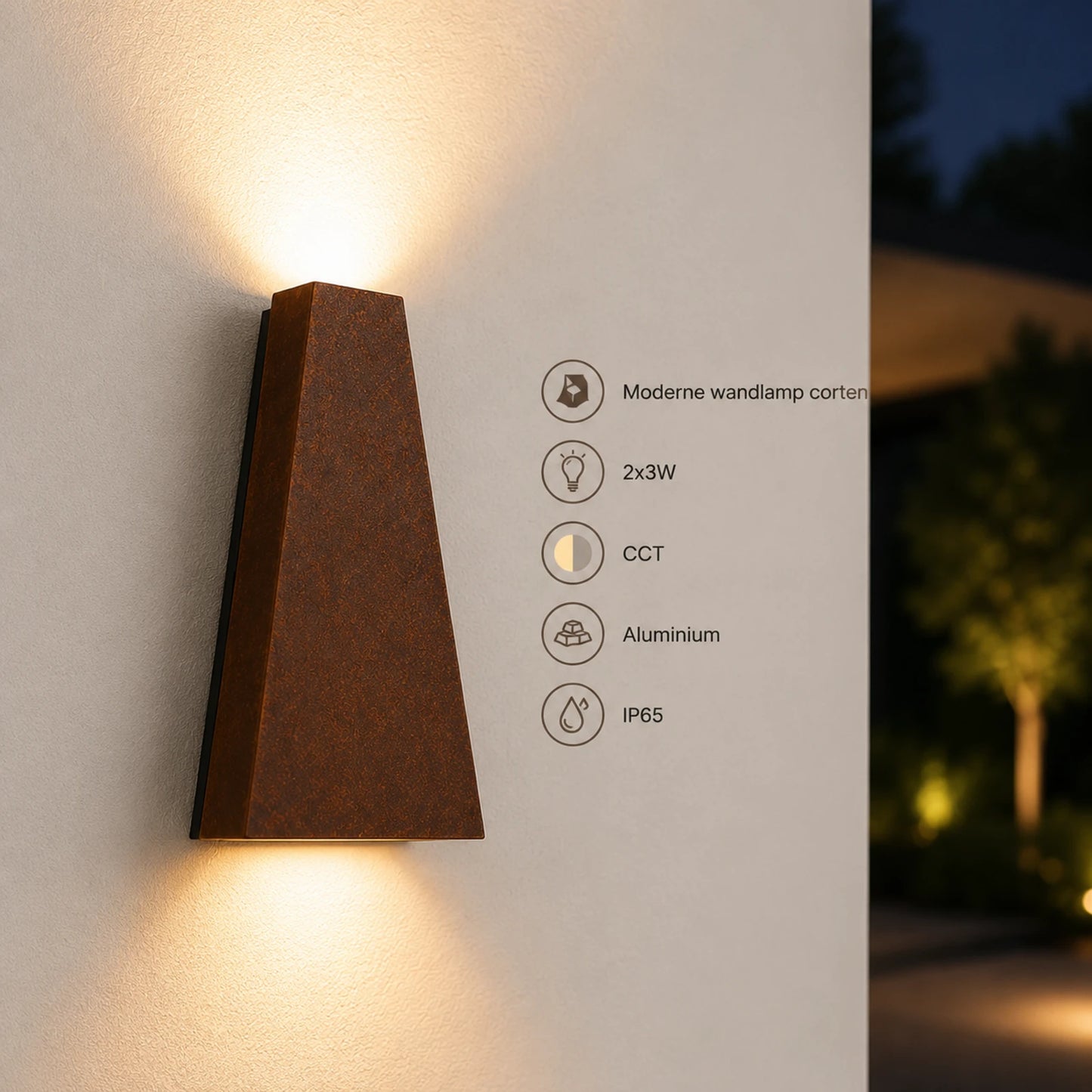 Wandlamp Vela - Corten