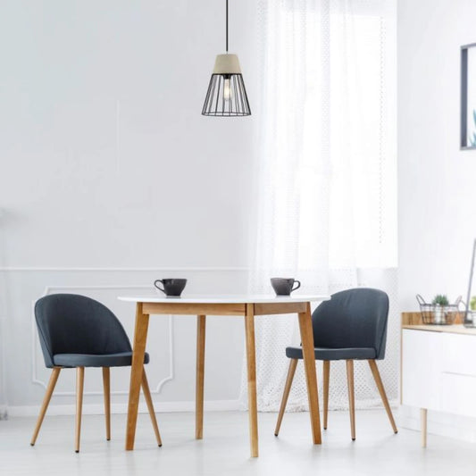 Hanglamp Soren - E27 - Beton & Zwart Mesh