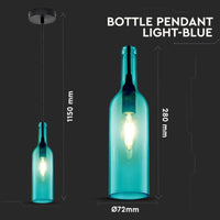 Hanglamp Azura - E14 - Blauw Glas