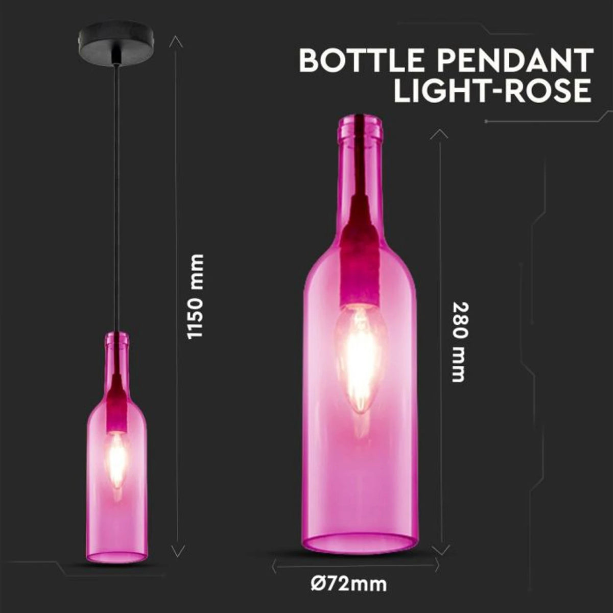 Hanglamp Azura - E14 - Rosé Glas