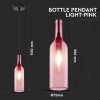 Hanglamp Azura - E14 - Roze Glas