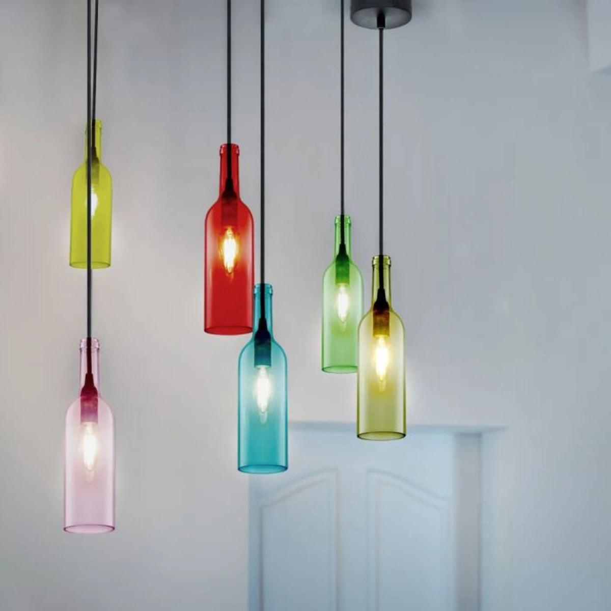 Hanglamp Azura - E14 - Rood Glas